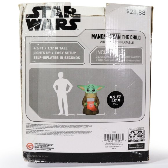 Gemmy Christmas 4.5 Ft Star Wars Mandalorian The Child Airblown Inflatable Decor - Picture 6 of 6